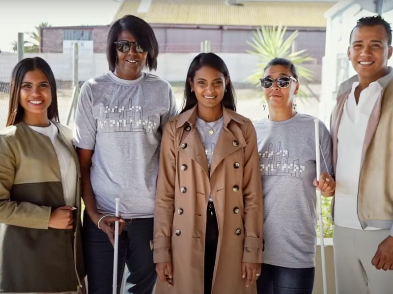 South African fashion designer only in the world adding braille to clothes