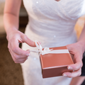 Bride opening a wedding gift