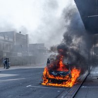 Car burning in Durban during anti migrant protests October 2026