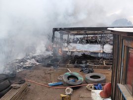Bus fire in Bonella