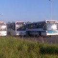 Buses blockading roads