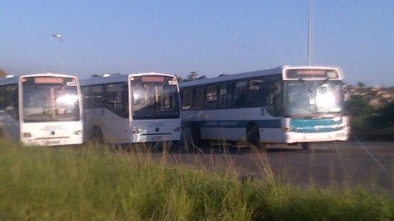 Buses blockading roads