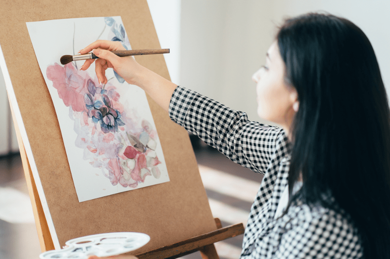 Woman painting art