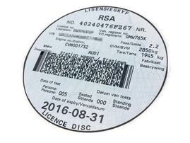 Vehicle licence disc