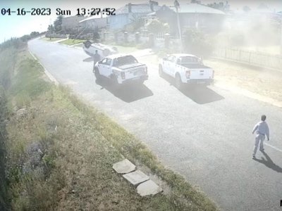 WATCH: Four children narrowly escape being run over by stolen car