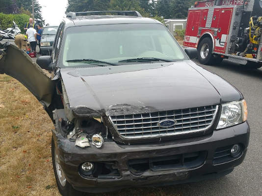 Toddlers crash into car