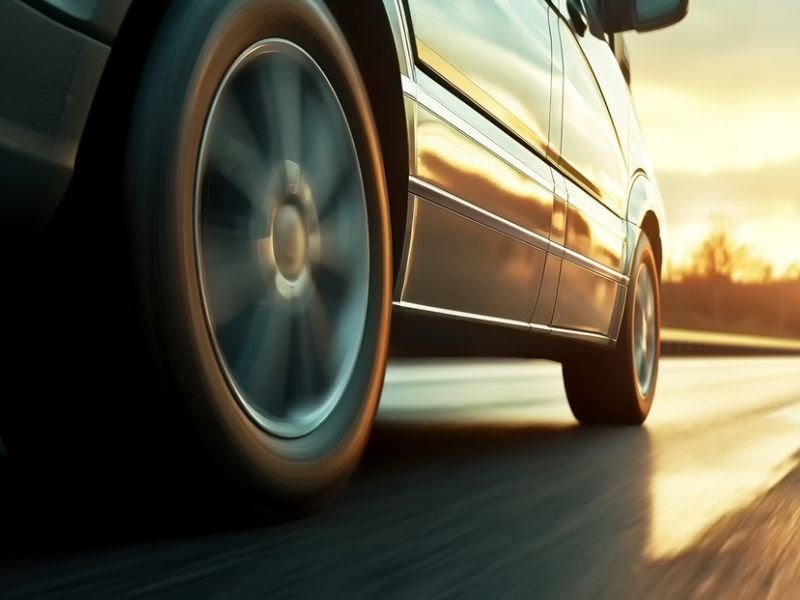 car wheels driving