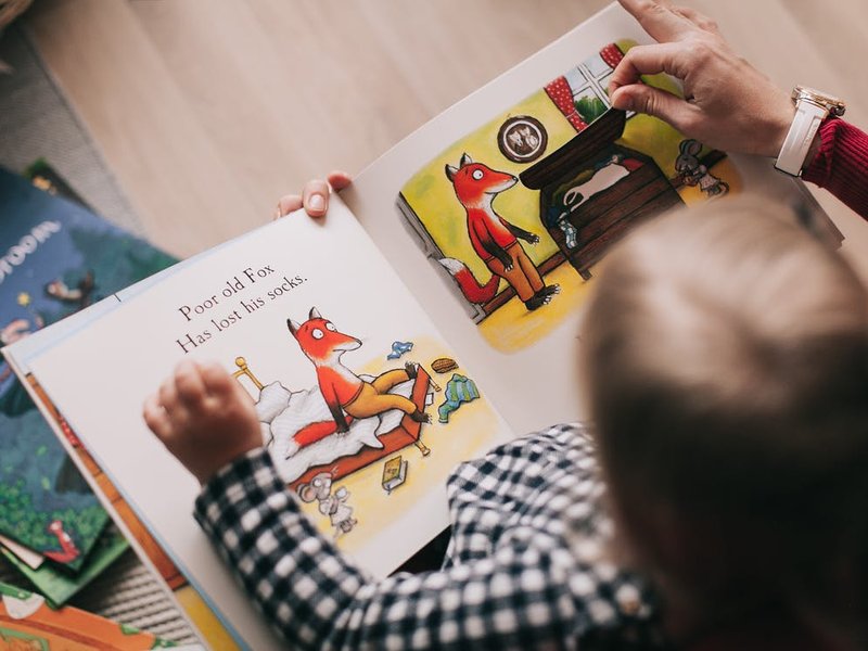 a child reading a book