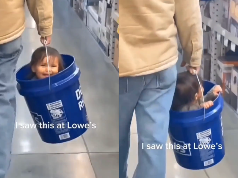 WATCH: The cutest chill spot for grandkid as grandad did quick shopping!