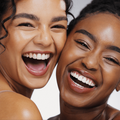 Portrait of two women smiling