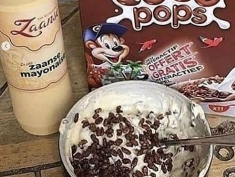 Coco pops and mayonnaise combo