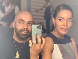 Shona and Connie Ferguson taking a mirror selfie