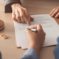Hand signing divorce decree form