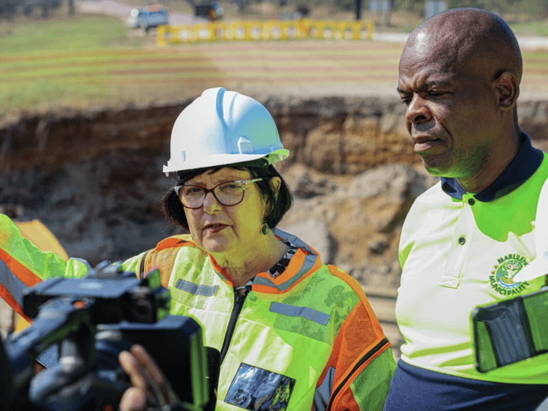 Transport Minister Barbara Creecy visits flood damaged roads in Hoedspruit