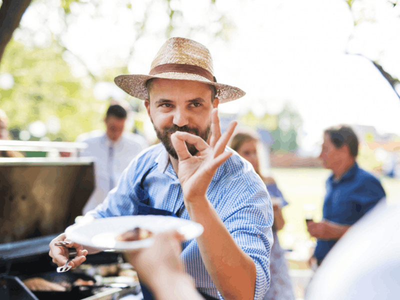 dad at a braai barbecue with family