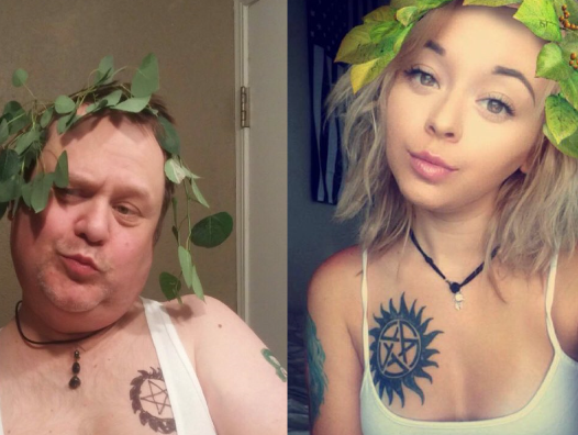 Dad recreates daughter's selfies