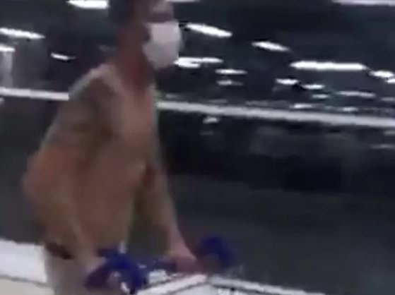 Dad shopping in underwear