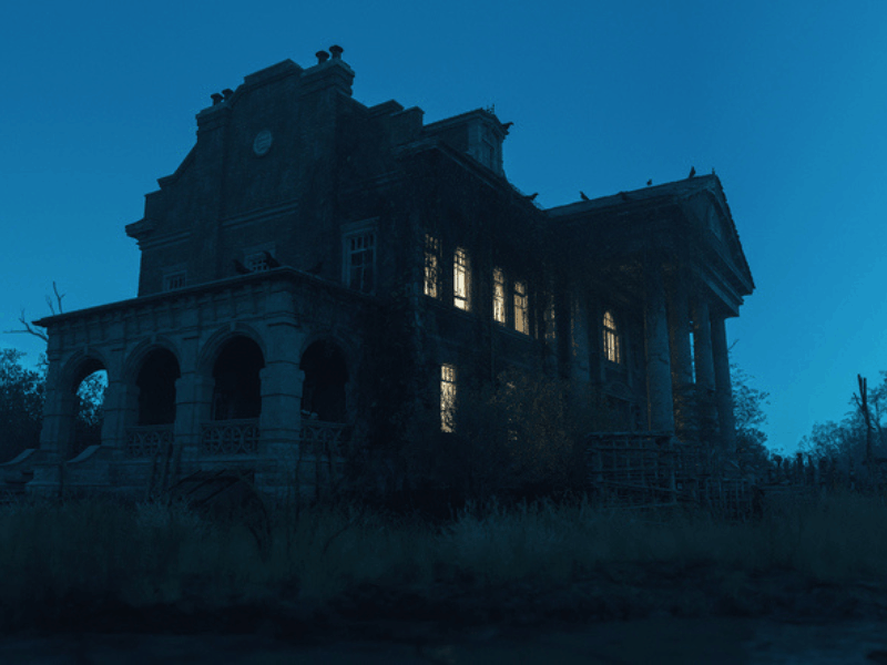 Dilapidated abandoned mansion