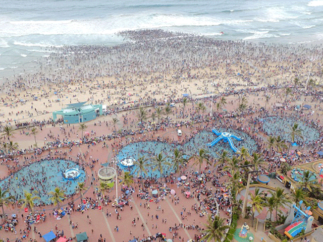 Durban beaches during New Year's Day