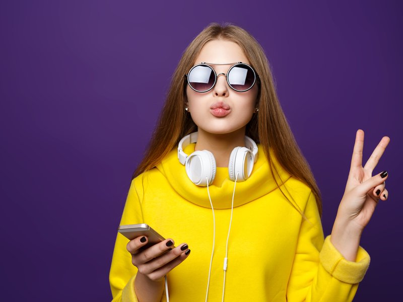 Teenage with headphones