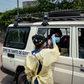 Healthcare worker in DRC screening for Ebola