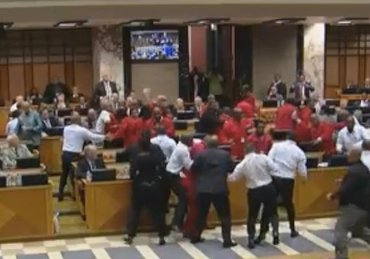 Fists fly as EFF removed from Parliament again