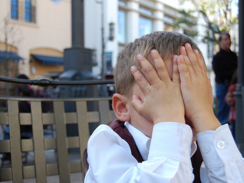 embarrassed child