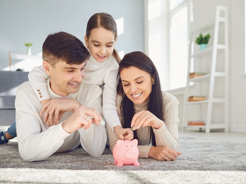 Family saving money