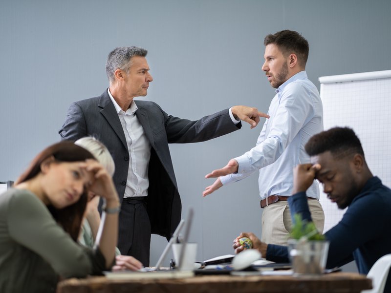 Two colleagues fighting