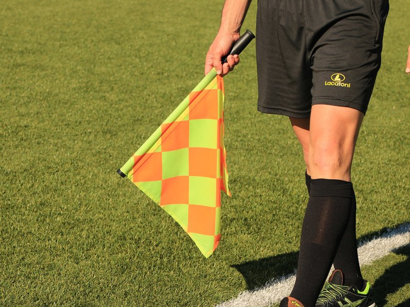 referee with flag