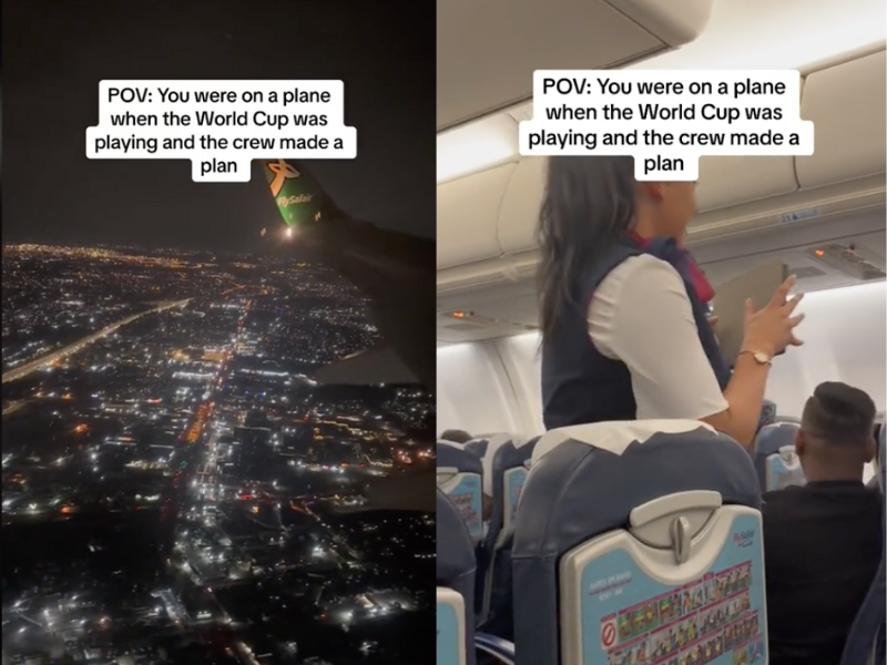 VIDEO: Passengers updated with RWC final score during flight