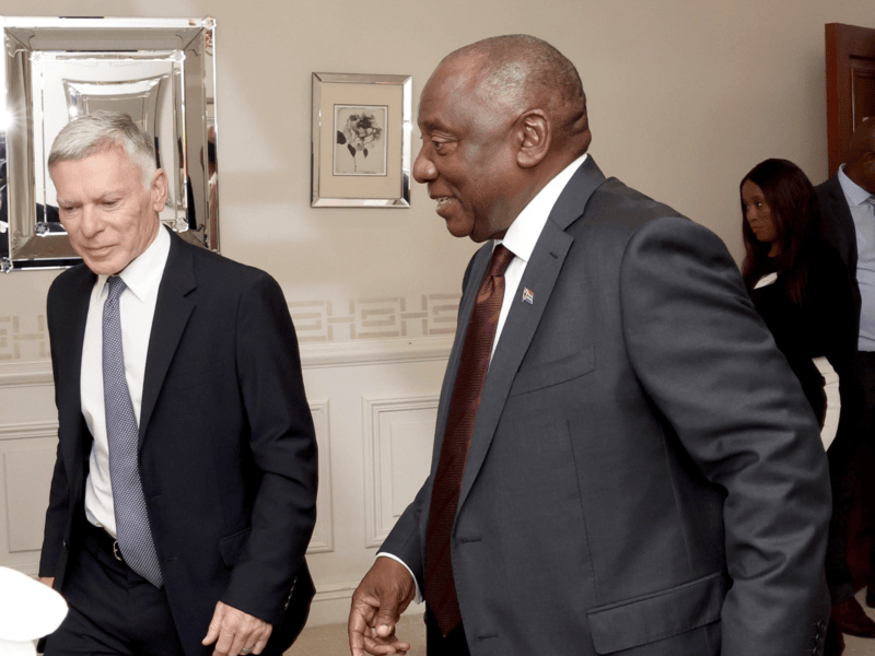 Discovery CEO Adrian Gore and President Cyril Ramaphosa