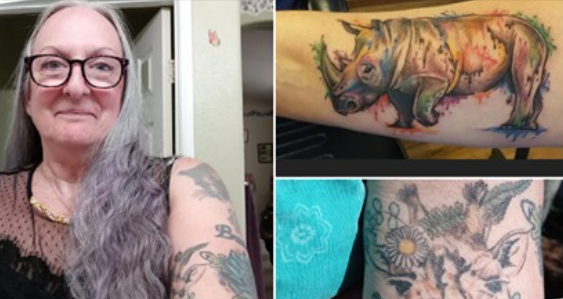 Granny tattoos her body with animals to raise awareness