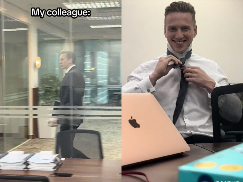 Woman secretly records hot colleague