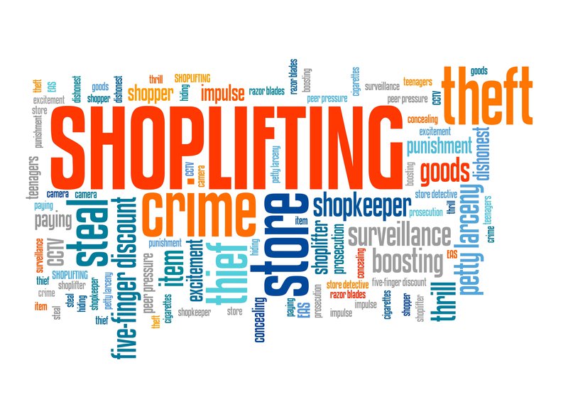 Shop theft stock photo