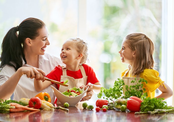 Kids helping in the kitchen