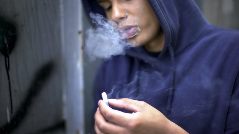 Teenager smoking