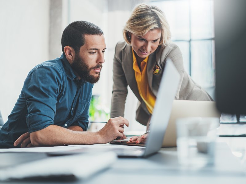 Couple checking finances