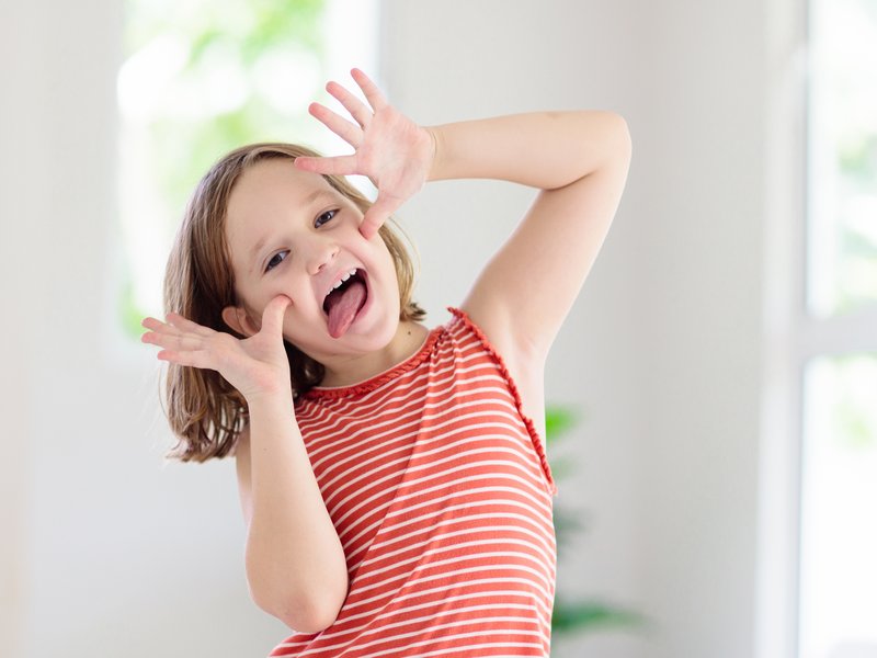 Kid laughing loud