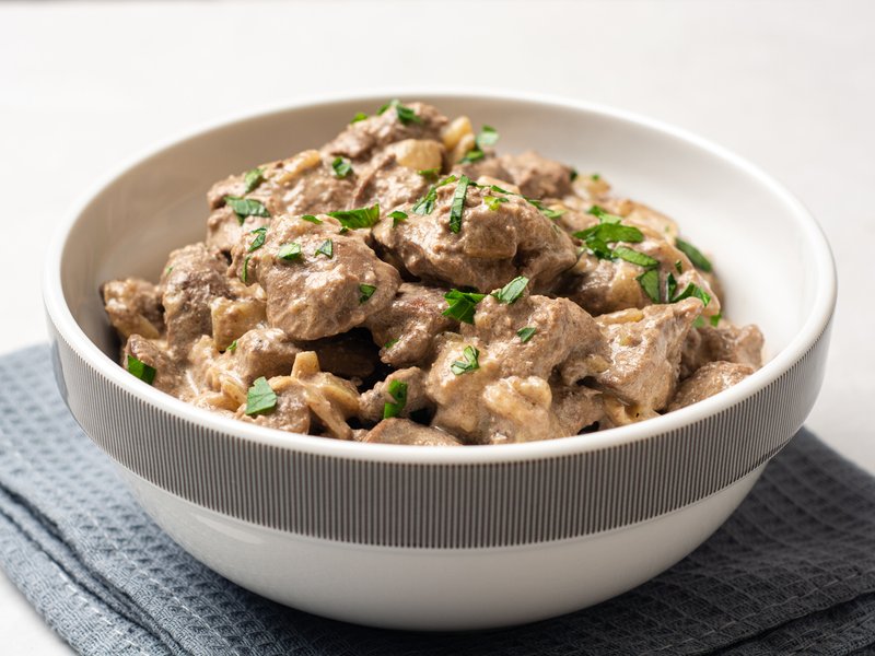 Chicken liver with creamy sauce