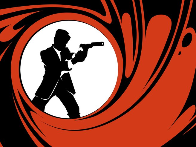Secret agent or spy vector silhouette stock illustration