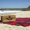 Picnic on the beach stock photo