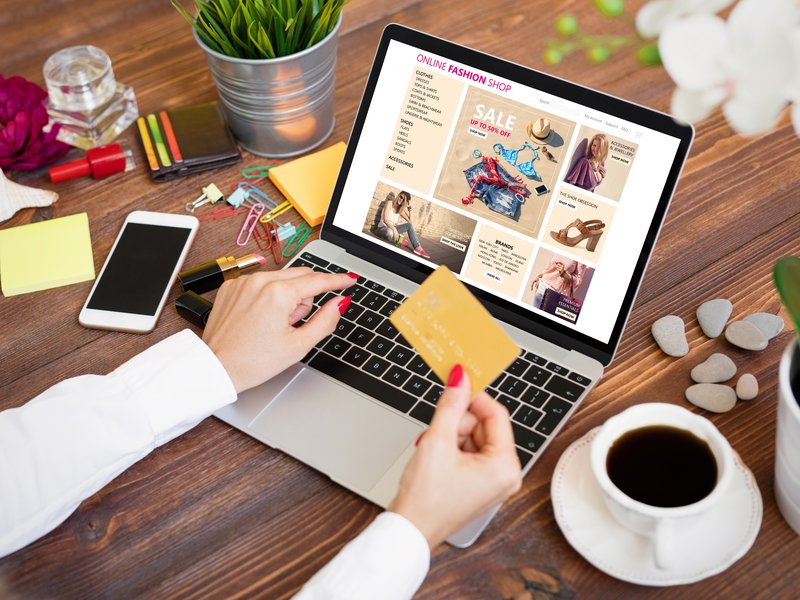 Woman shopping online