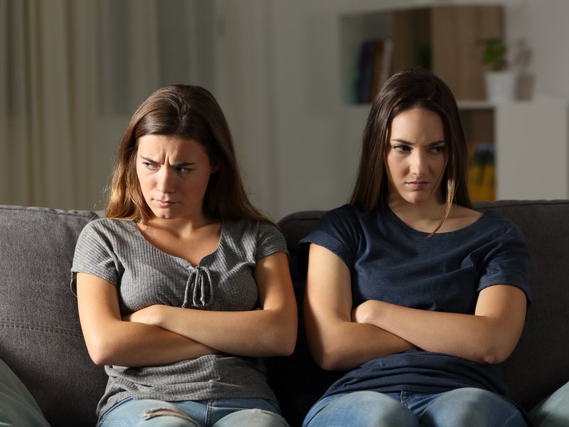 Two sisters fighting