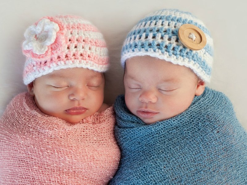 Baby boy and girl