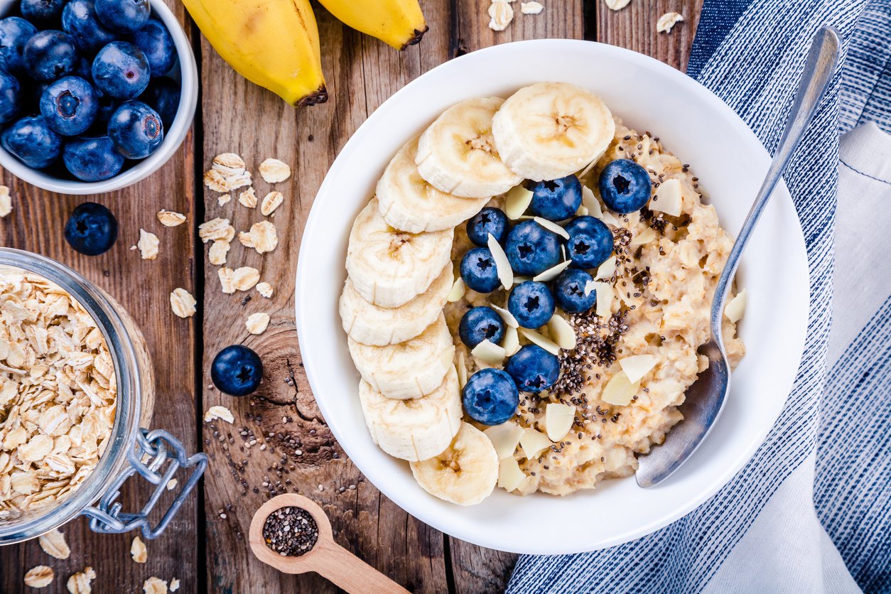 Chia seed porridge bowl