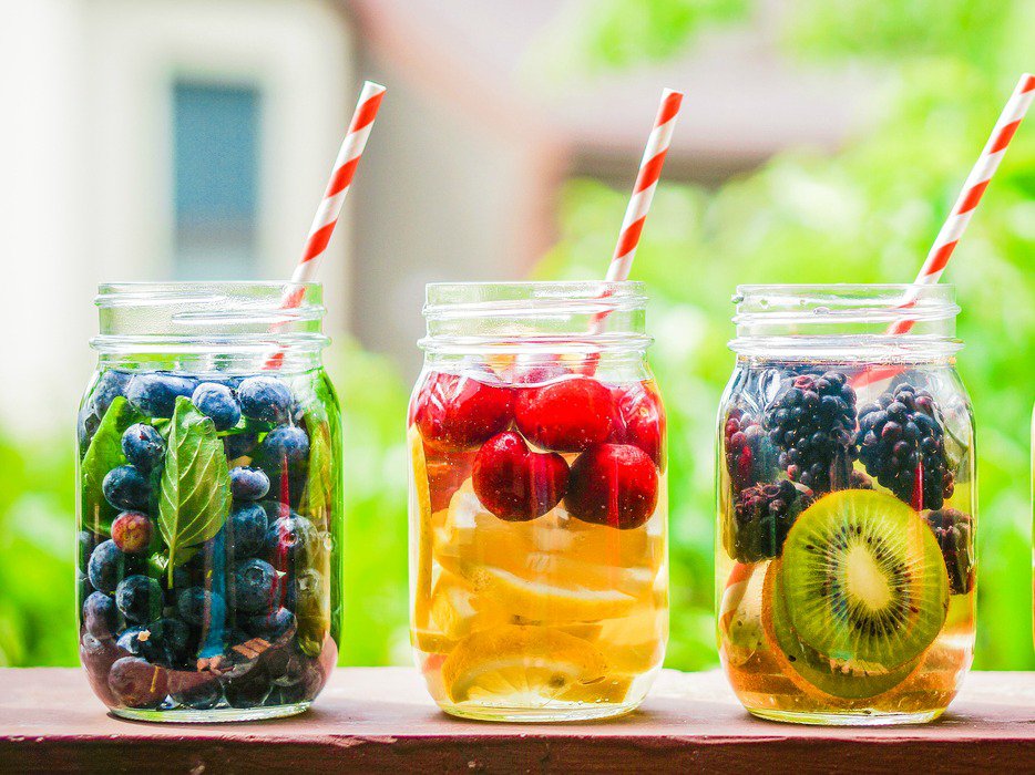 Water infused with fruit