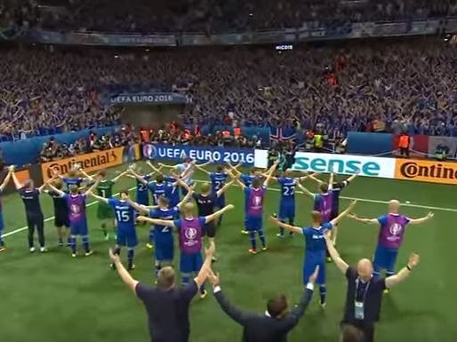 Iceland celebrates after the beat England in Euro 2016_video