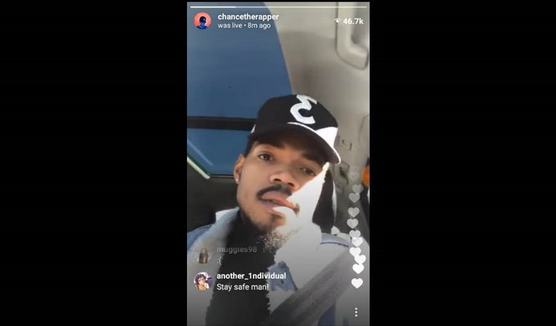 image chance the rapper livestream in car