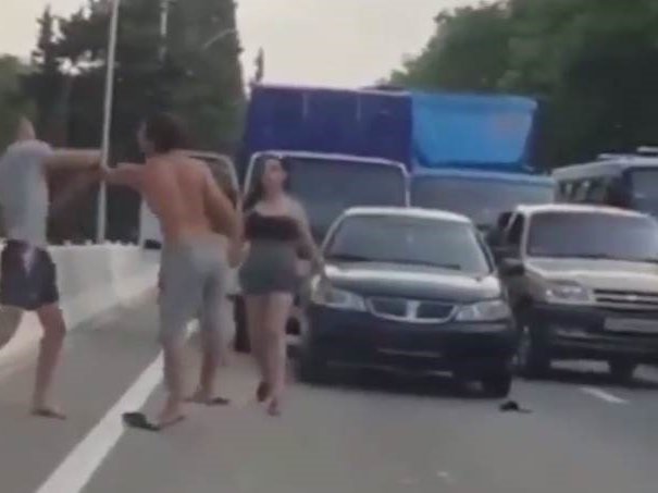 image fight road rage funny in road